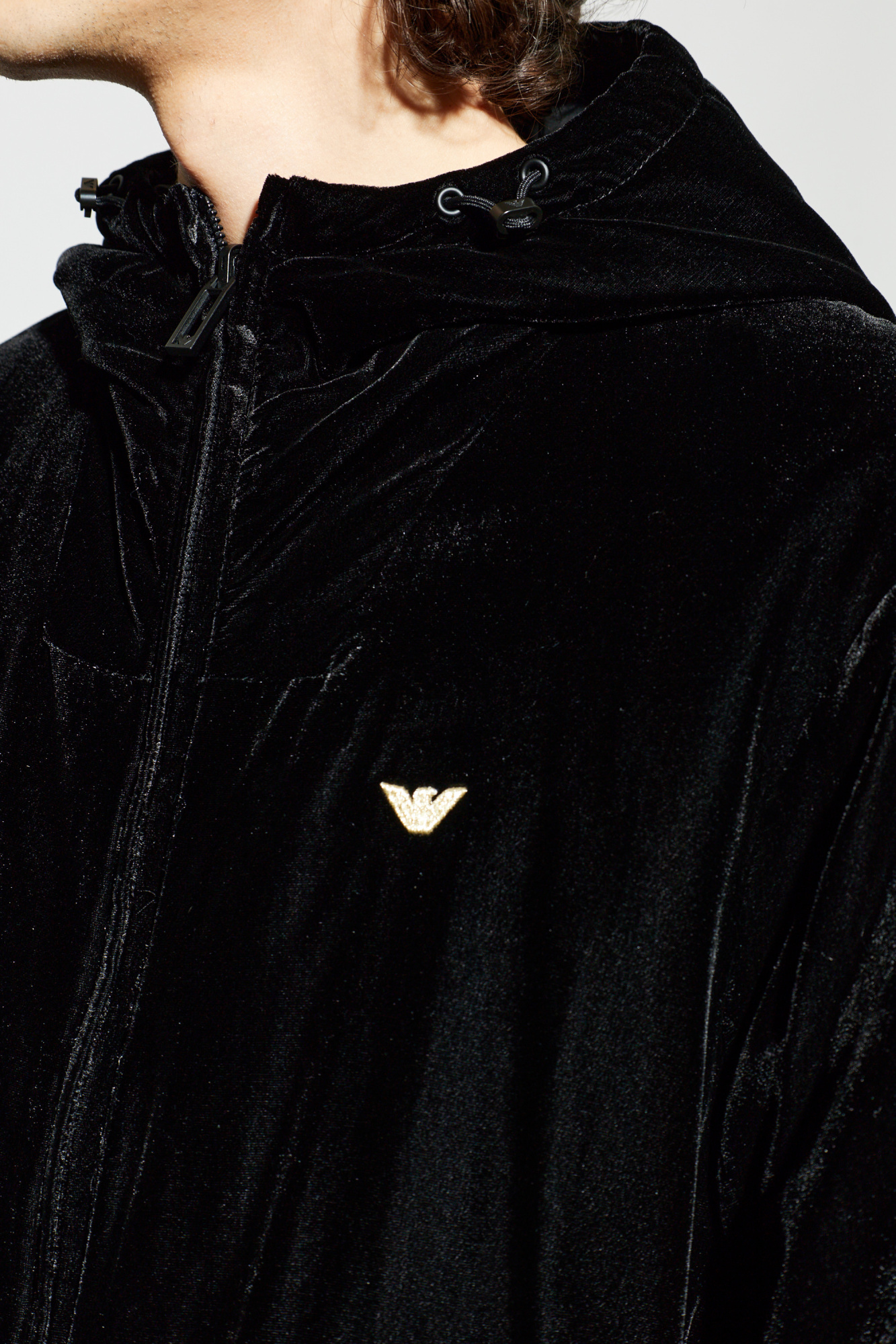 Black Reversible hooded jacket Emporio Armani - Vitkac GB